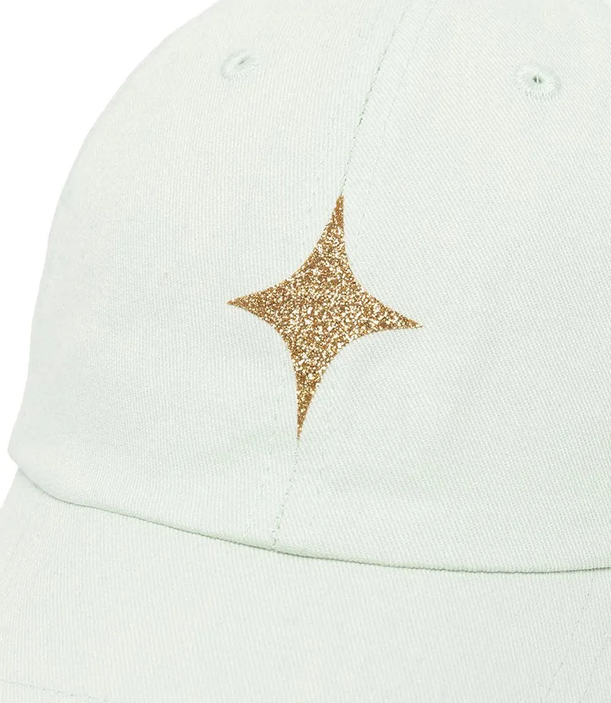 Pastel Green Baseball Cap With Glitter Star