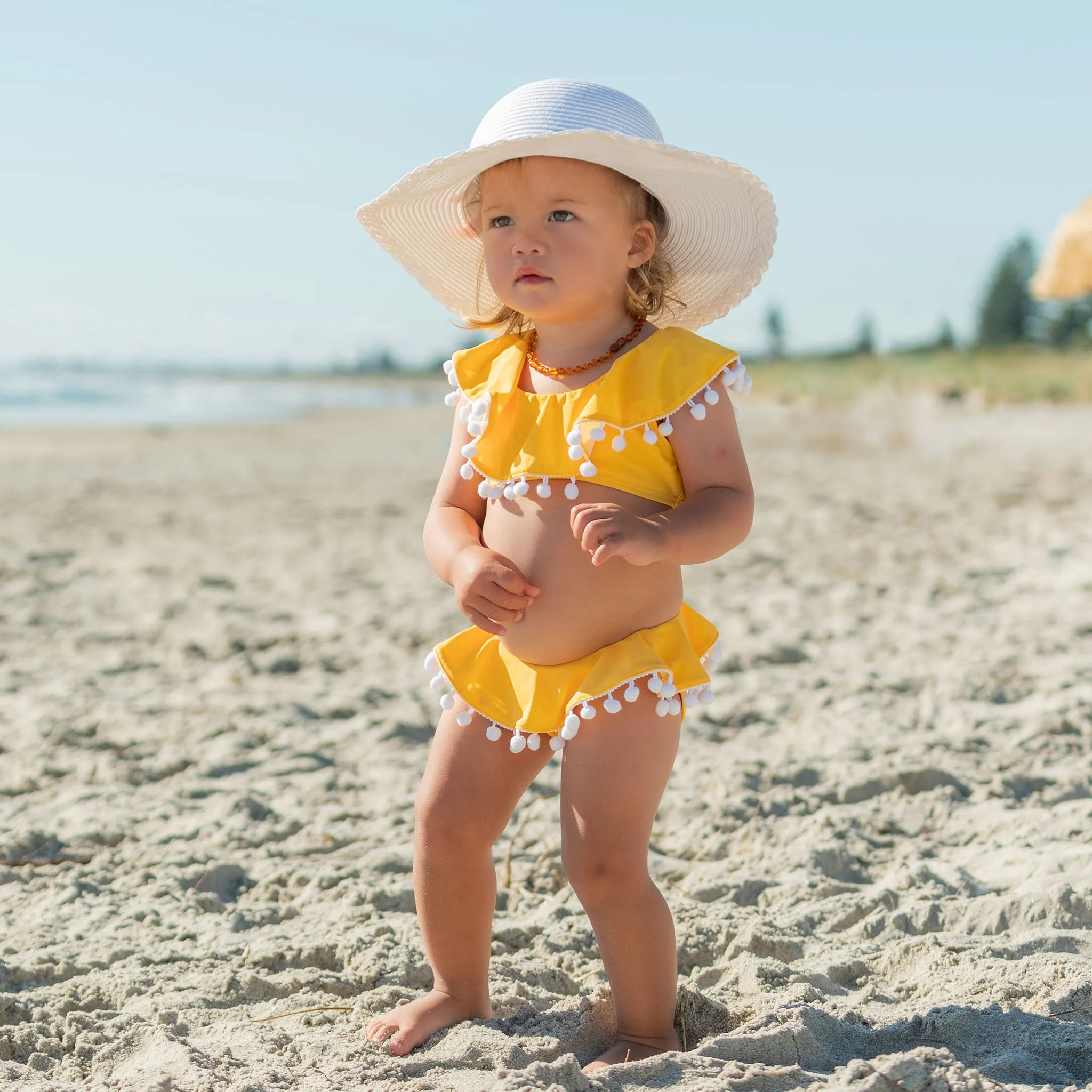 Pastel Pompom Sunhat