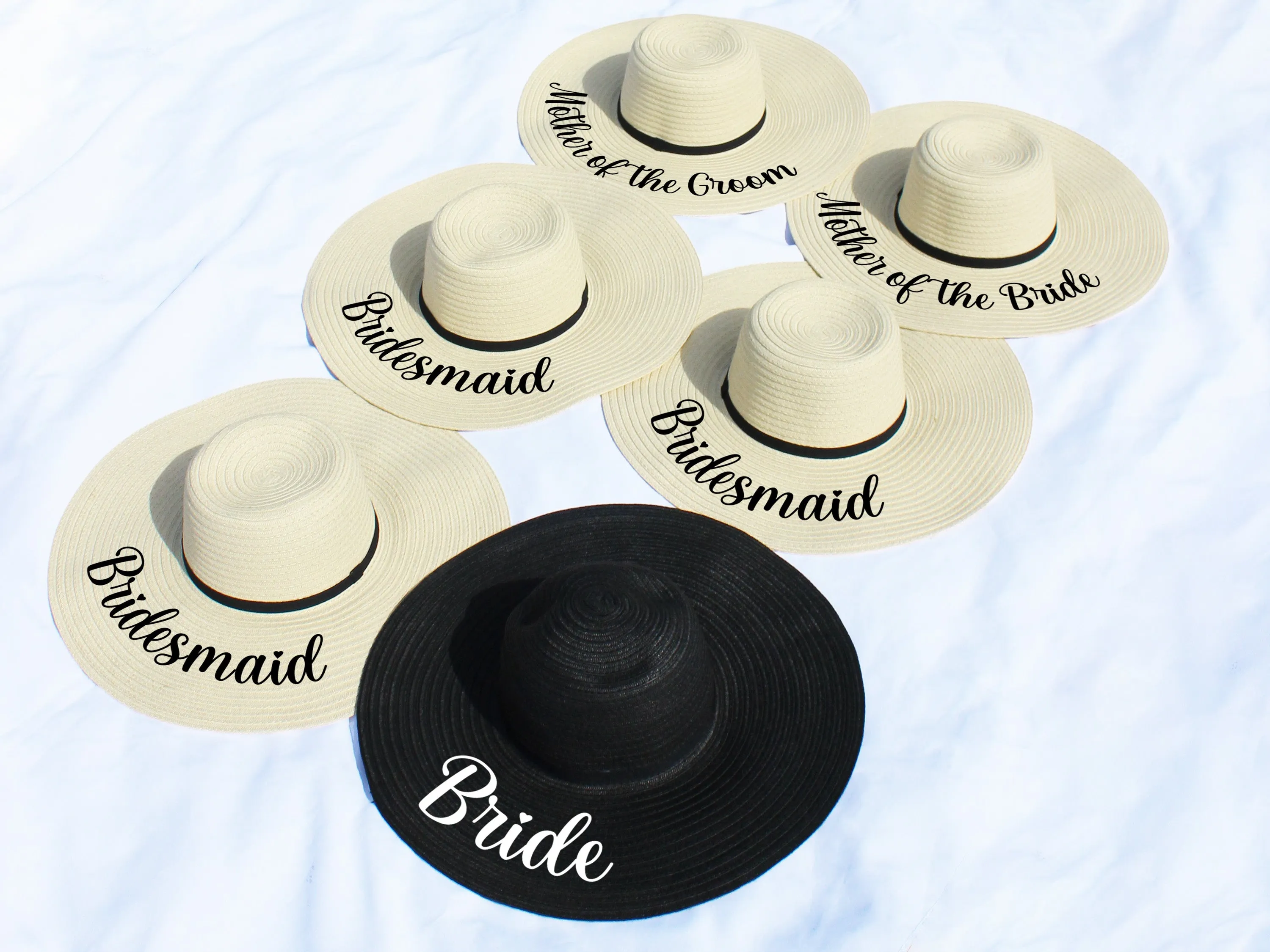 Personalised Wedding Role Wide Brimmed Sun Hat