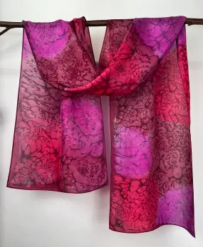 “Pretty in Pink Mermaid" - Hand-dyed Silk Scarf - $125