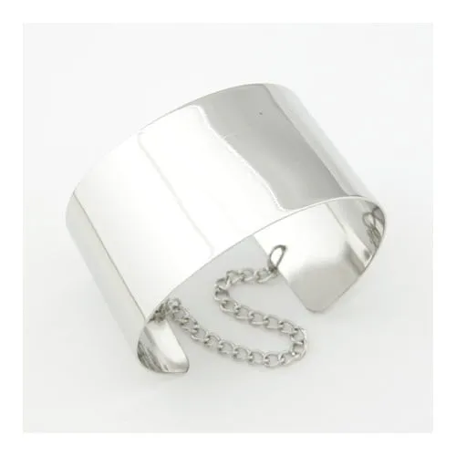 Silver Bold Glossy Surface Bracelet