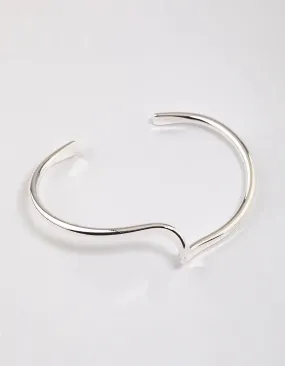 Silver Bold Wave Cuff