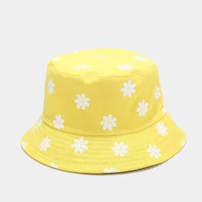 Sweet Pastel Floral Daisy-Print Summer Bucket Hats