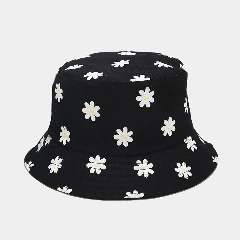 Sweet Pastel Floral Daisy-Print Summer Bucket Hats