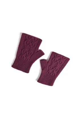 Thick Cashmere Cable Knit Fingerless Gloves