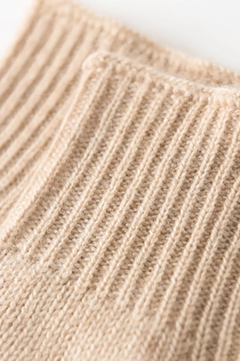 Thick Cashmere Cable Knit Fingerless Gloves