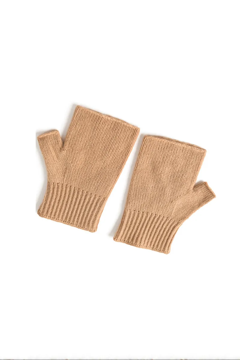 Thick Cashmere Cable Knit Fingerless Gloves