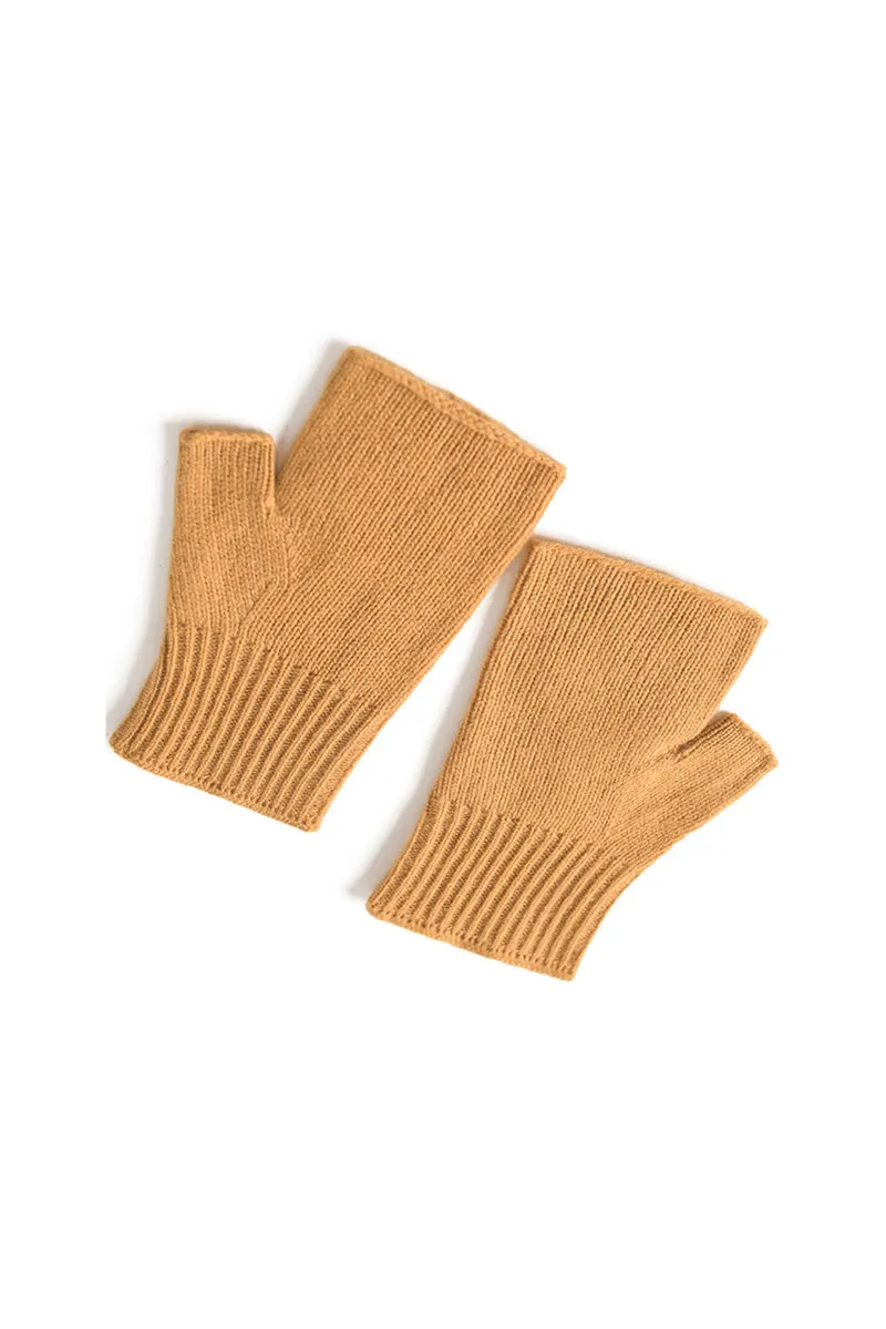 Thick Cashmere Cable Knit Fingerless Gloves