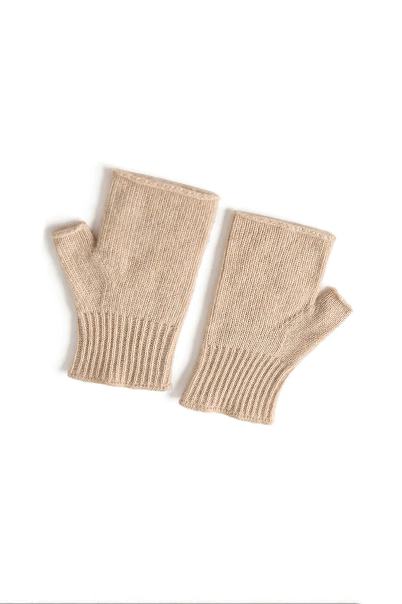 Thick Cashmere Cable Knit Fingerless Gloves