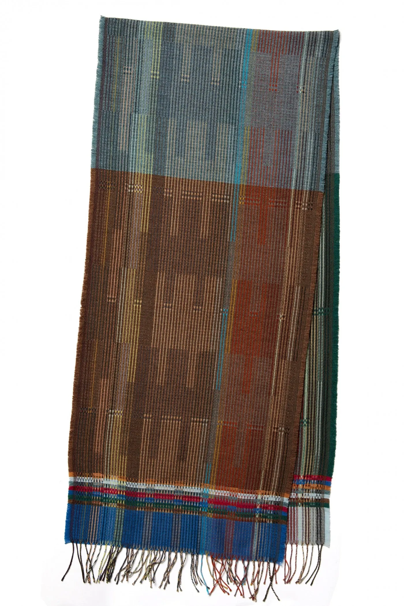 Wallace Sewell Lambswool wraps Pymoor - FIR GREEN/BROWN