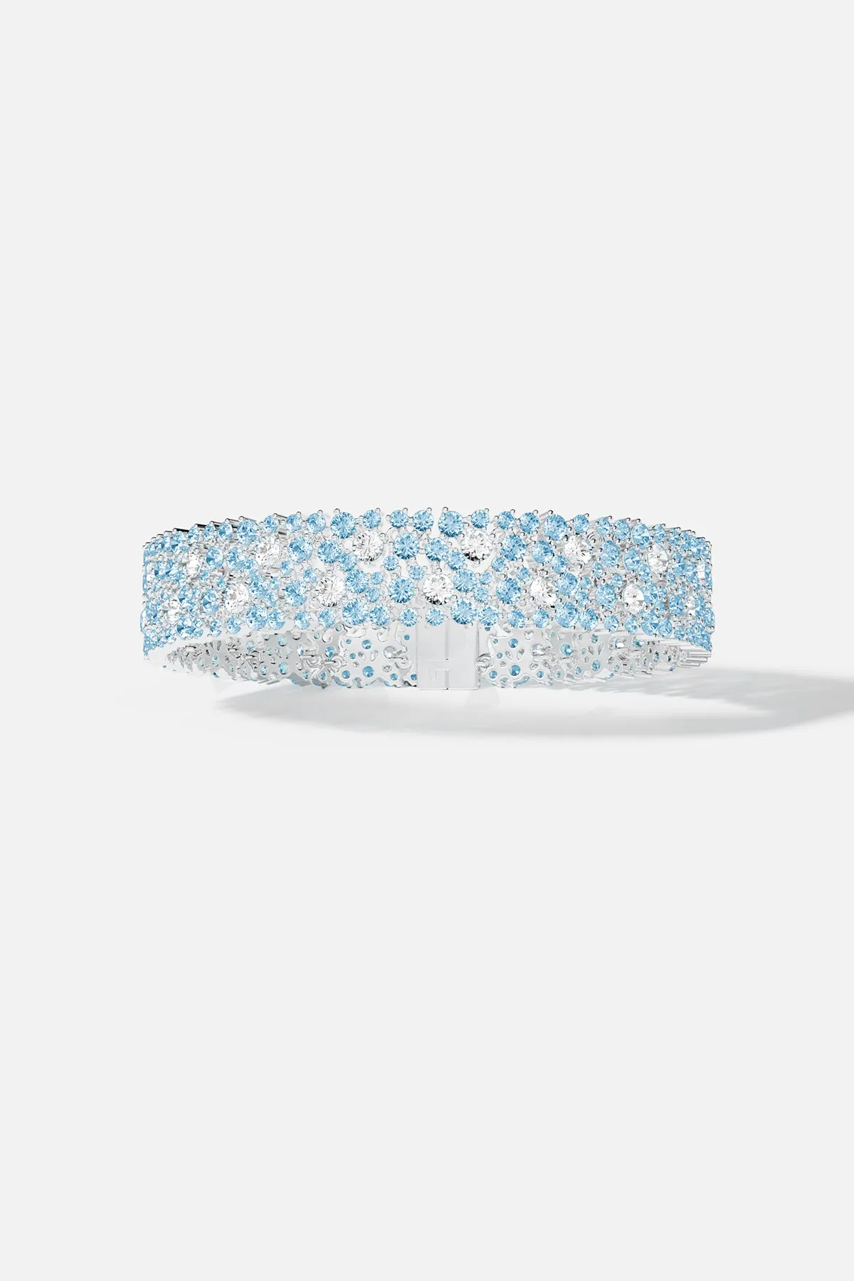 White & Lagoon Blue Pavé Bracelet